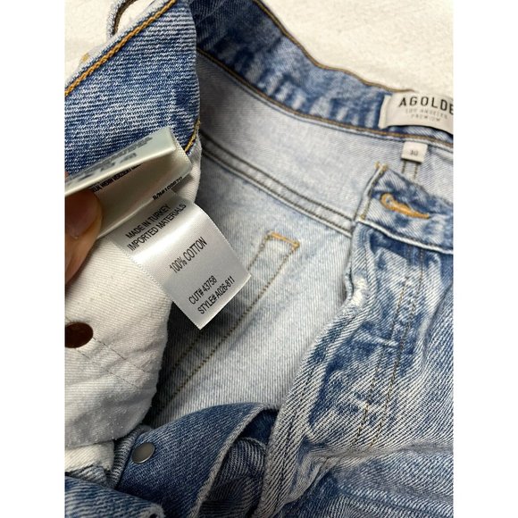 Agolde Blue Distressed Light Wash Shorts Womens 30 Button Fly Parker - Picture 8 of 11